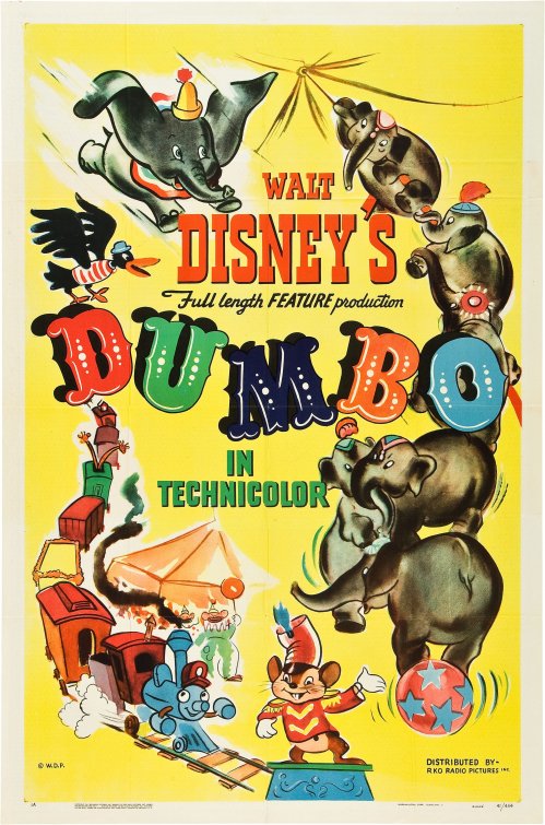 Original 1941 poster for Walt Disney's Dumbo.