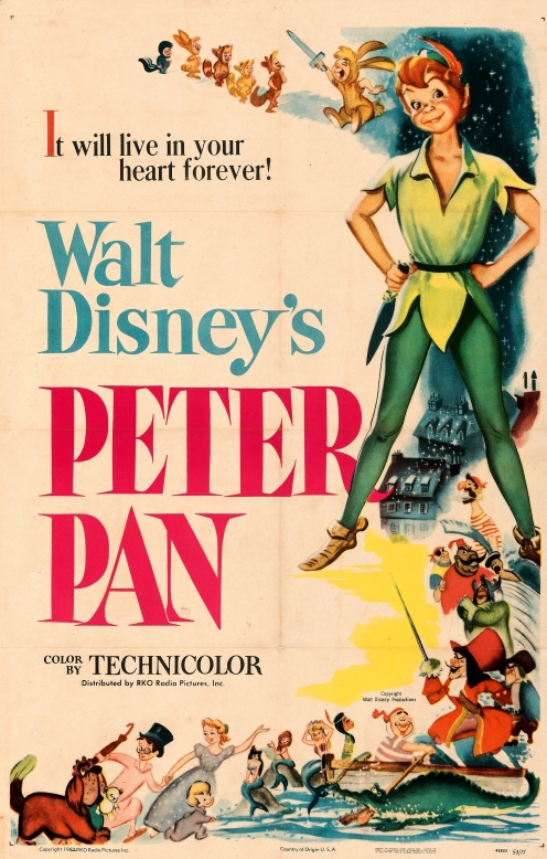 Original theatrical release poster for Walt Disney's Peter Pan