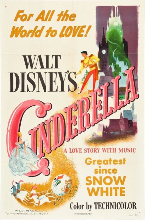 Original theatrical release poster for Walt Disney's Cinderella
