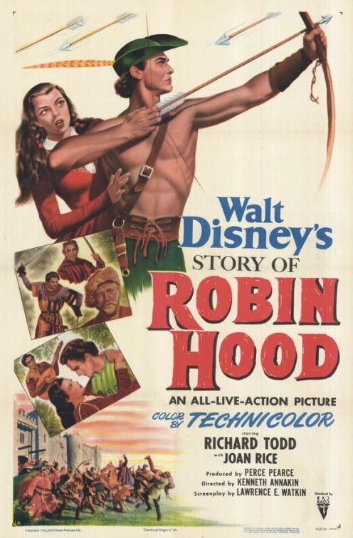 Original theatrical poster for Walt Disney's The Story Of Robin Hood And His Merrie Men