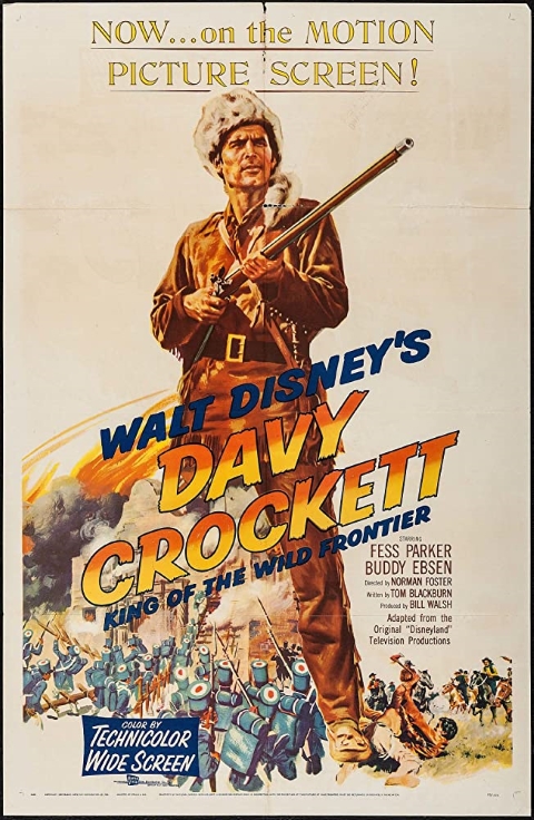 Original theatrical release poster for Walt Disney's Davy Crockett, King Of The Wild Frontier