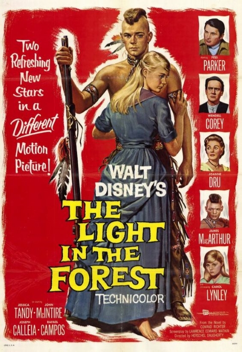 Original theatrical release poster for Walt Disney's The Light In The Forest