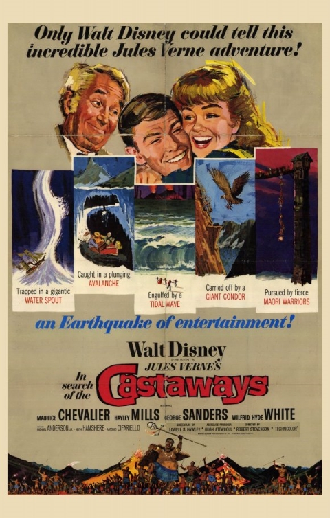 Original theatrical release poster for Walt Disney's In Search Of The Castaways