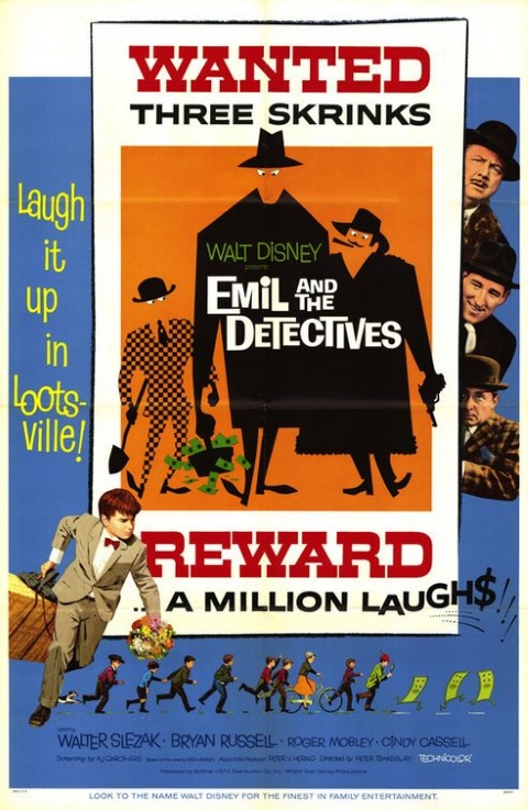 Original theatrical release poster for Walt Disney's Emil And The Detectives