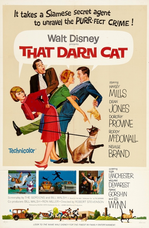 Original theatrical release poster for Walt Disney's That Darn Cat!