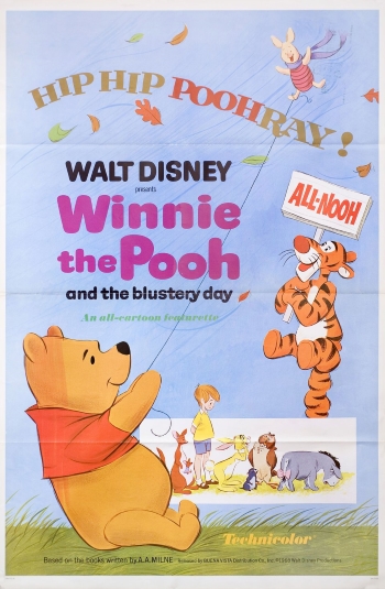 Original theatrical release poster for Walt Disney's Winnie The Pooh And The Blustery Day
