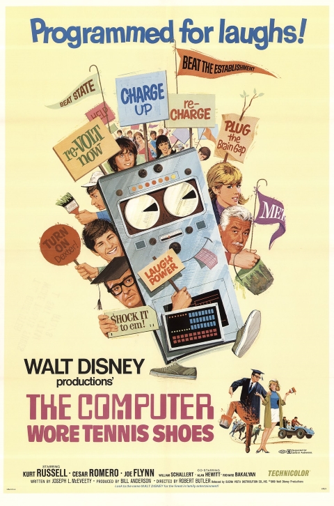 Original theatrical release poster for Walt Disney's The Computer Wore Tennis Shoes