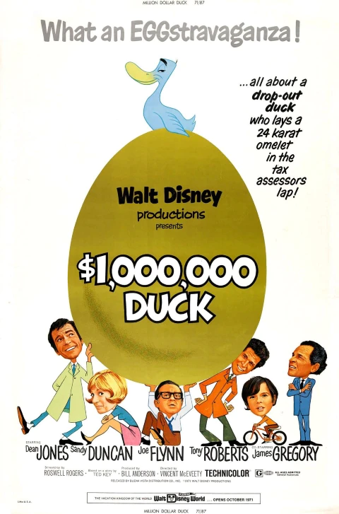 Original theatrical release poster for Walt Disney's Million Dollar Duck
